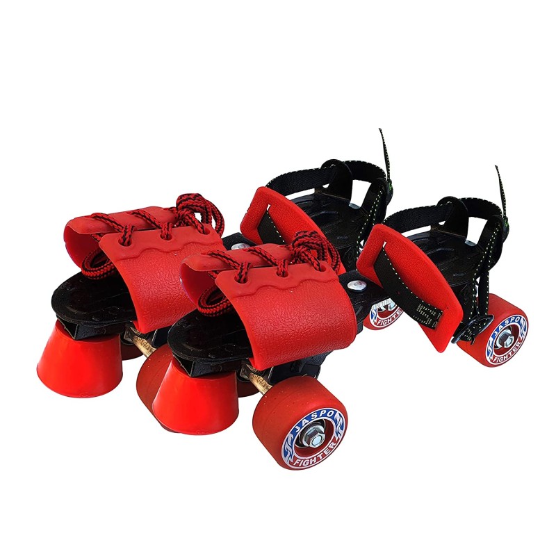 Jaspo Fighter Adjustable Rubber Wheel Skates for Senior (Red)