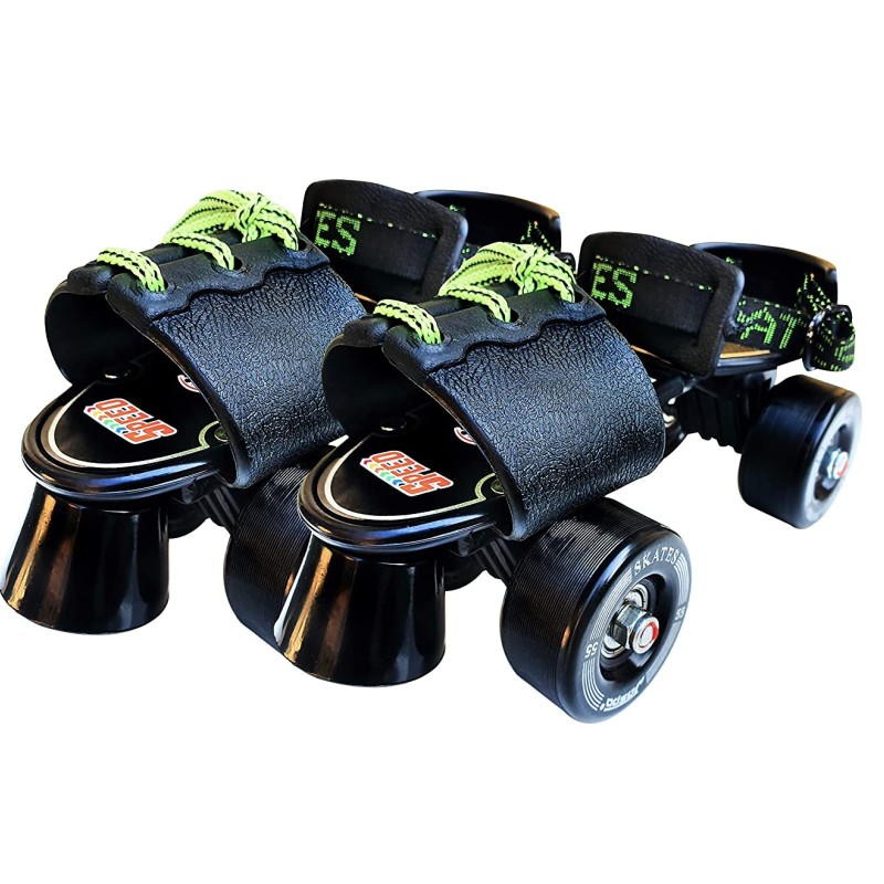 Jaspo Tenacity Adjustable Senior Roller Skates Suitable for Age Group 6 to 14 Years (Black)