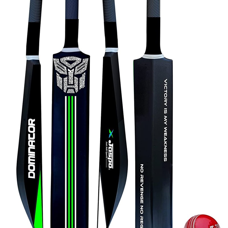 Jaspo Dominator Senior Plastic Cricket Full Size Bat (34” X 4.5” inch) For All Age Group with Soft Cricket Ball