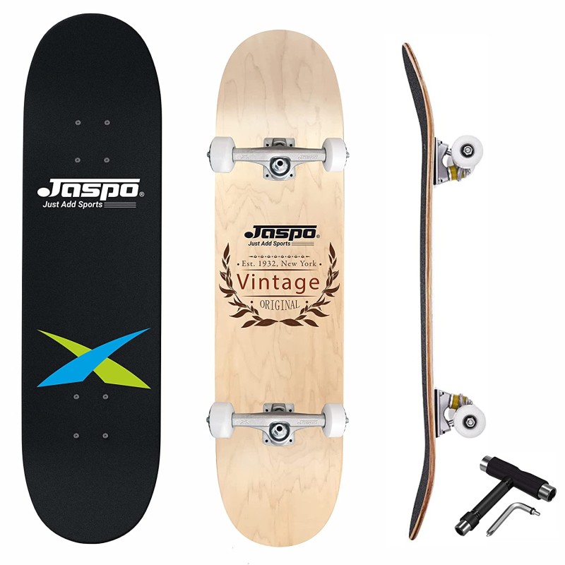Jaspo Vintage Original Fully Assembled (31” x 8” Inches) 7 Layer Wooden (Canadian Maple) Suitable for Kid/Boys/Girls/Adults/ Youth Professional Skateboard (Original)